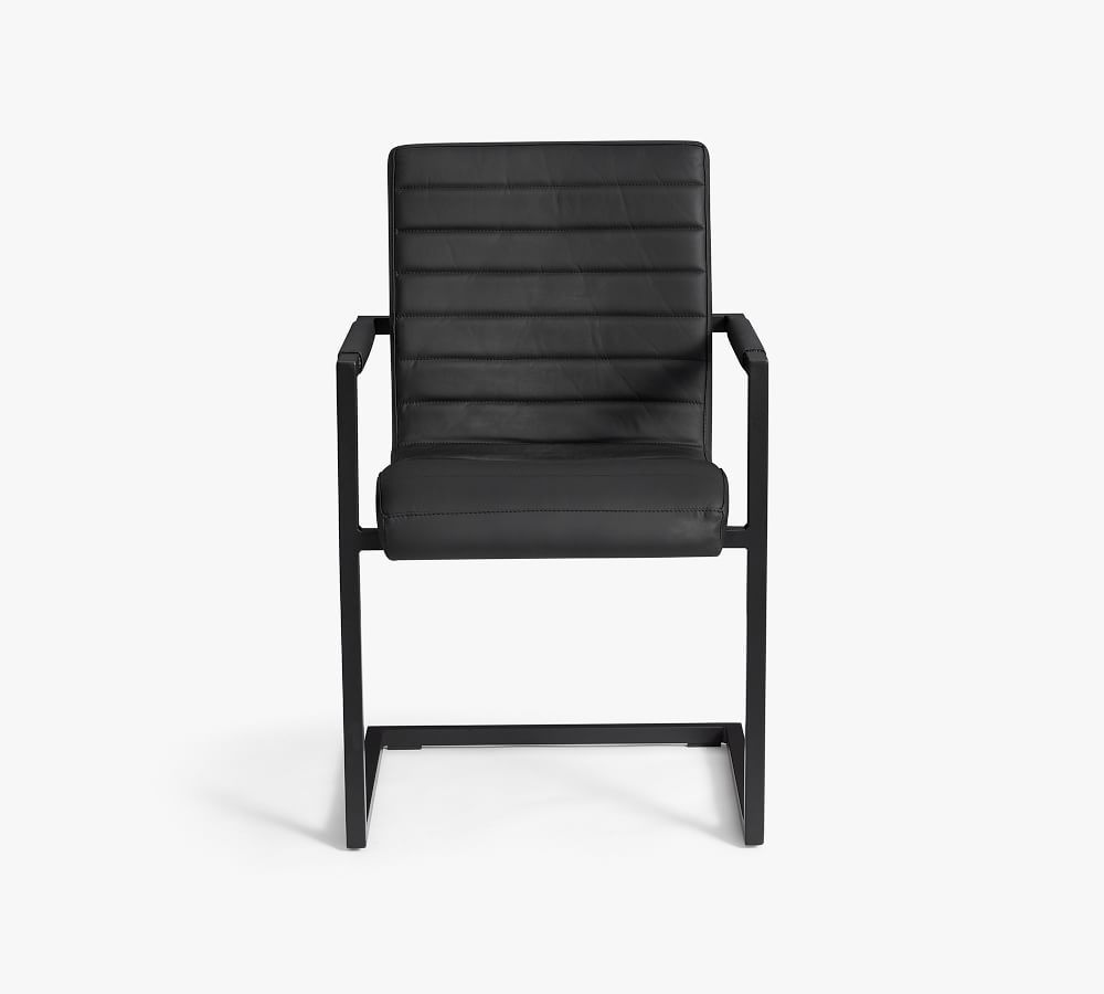 Sabina Leather Desk Chair, Black | Pottery Barn (US)