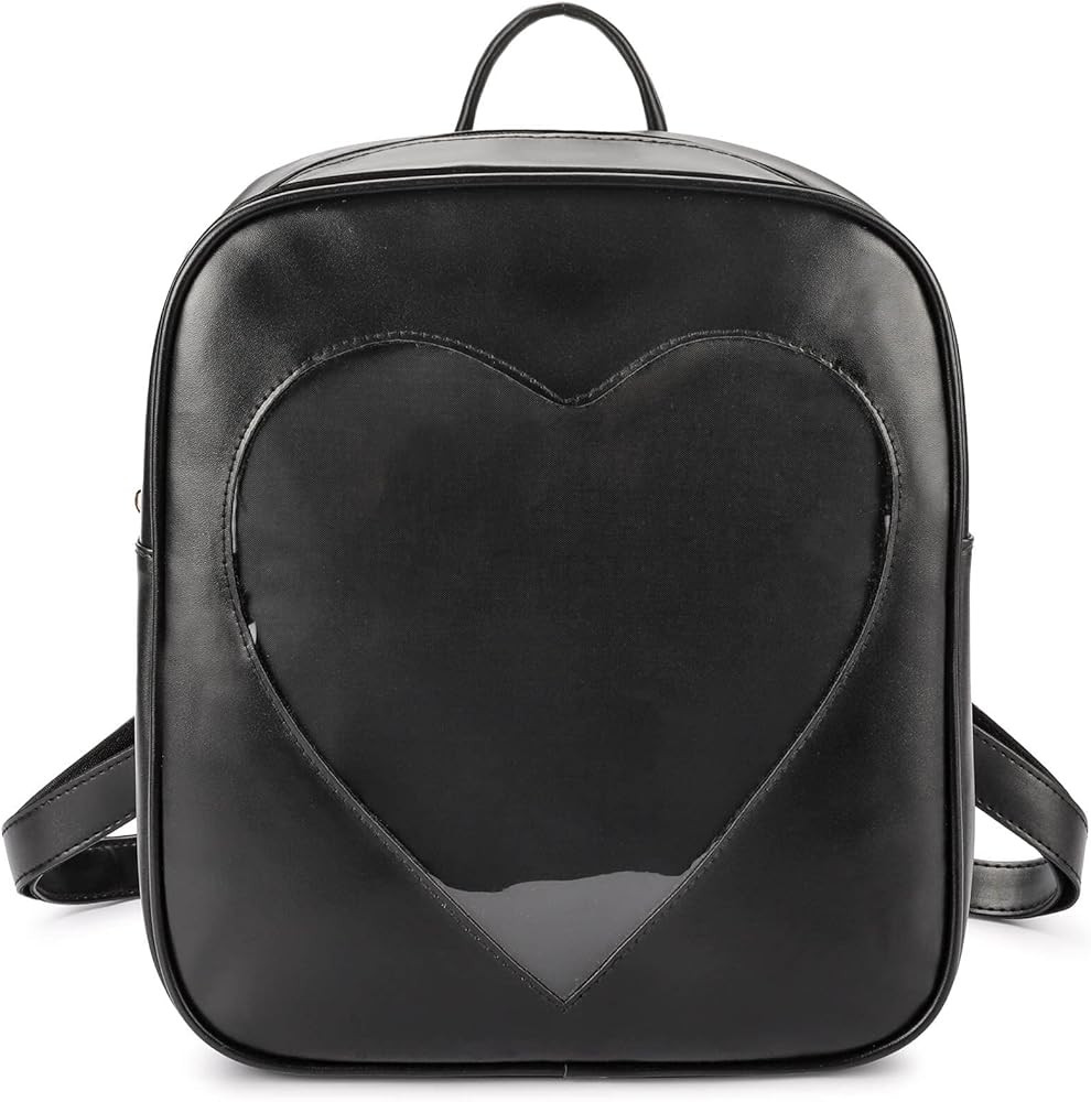 STEAMEDBUN Ita Bag Backpack Heart Shaped Black Pin Display Backpack with Insert | Amazon (US)