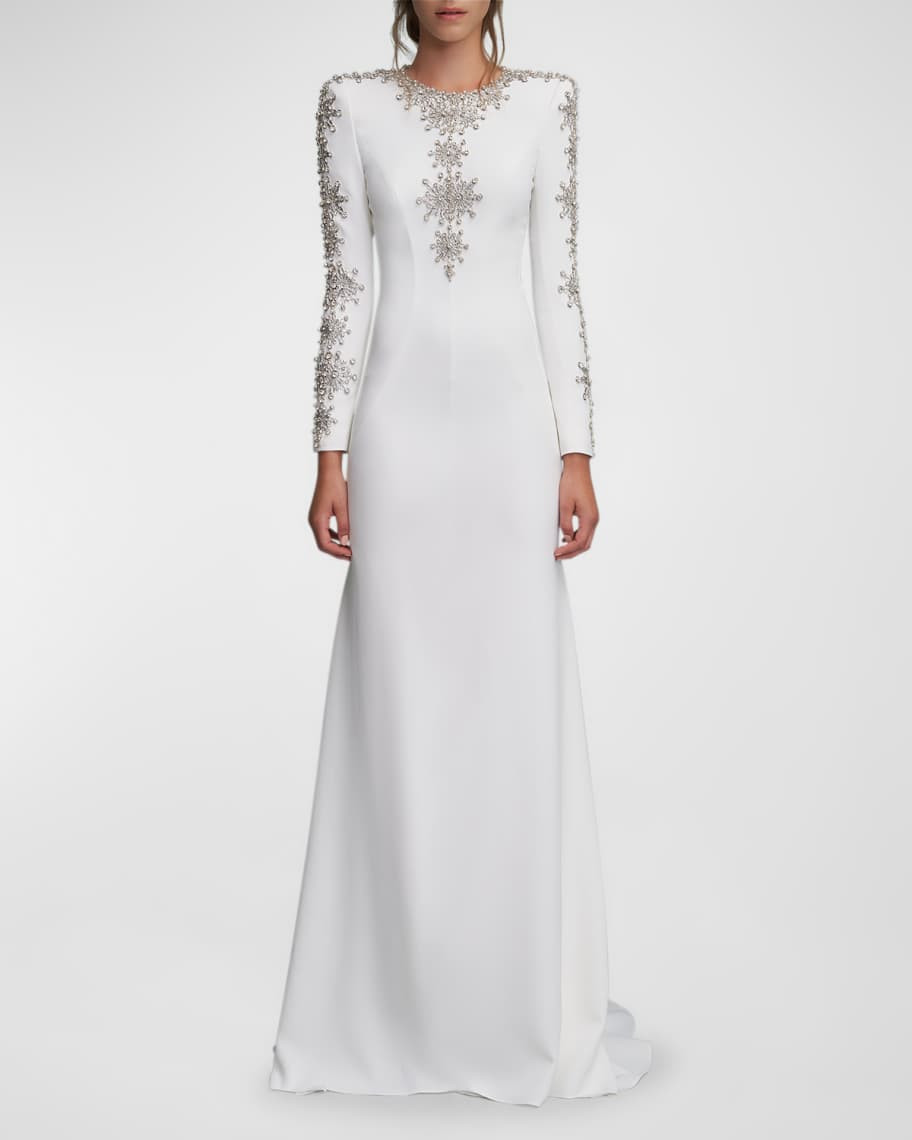 Jenny Packham Ester Embellished Trumpet Gown | Neiman Marcus