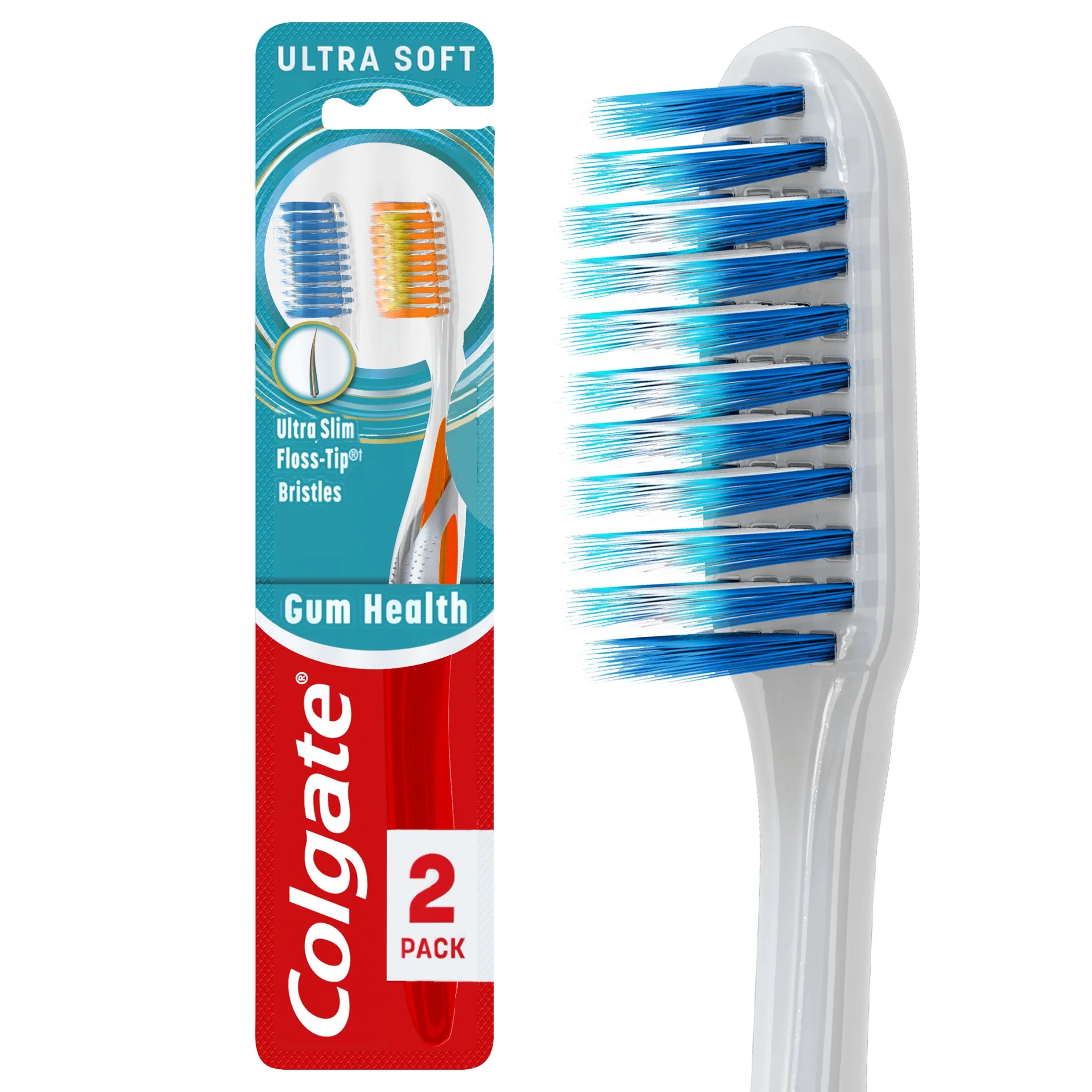 Colgate Gum Health Adult Manual Toothbrush, Ultra Soft, 2 Pack | Walmart (US)