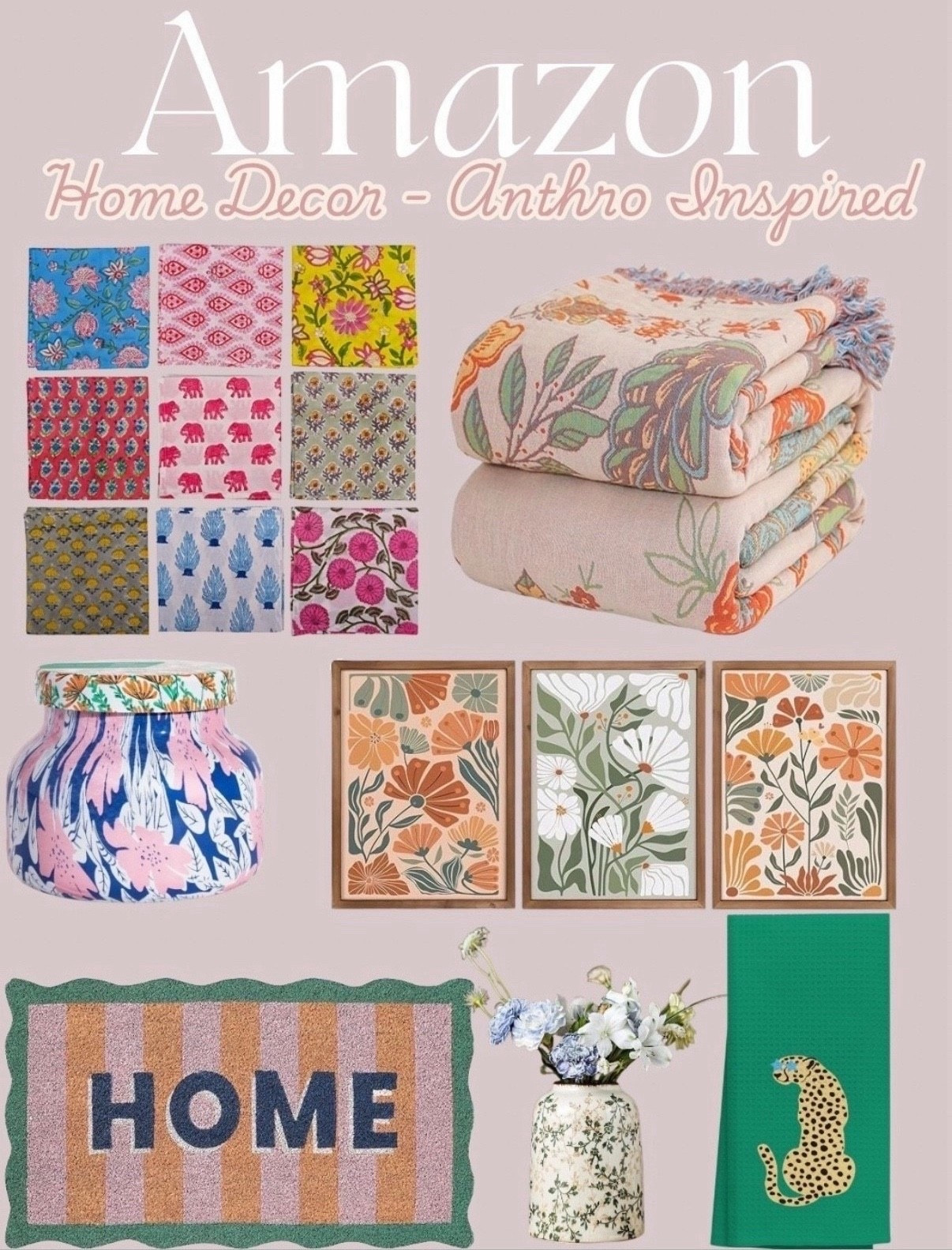 Anthropologie inspired home decor from Amazon! 
Amazon home decor, Amazon home, anthro
Anthropologie looks for less from Amazon, anthropologie, anthropology home, amazon home decor, eclectic home decor, dorm room decor, teen girl room decor, bedroom decor, wall decor, throw pillow, funky home decor, colorful home decor, maximalist home decor, vases, look a likes, save vs splurge, bedroom mood board, blanket, lamp, summer

#LTKSummerEdit 

#LTKFindsUnder100 #LTKHome #LTKFindsUnder50