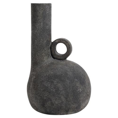 Chloe Industrial Loft Grey Terracota Bottle Decorative Vase | Kathy Kuo Home