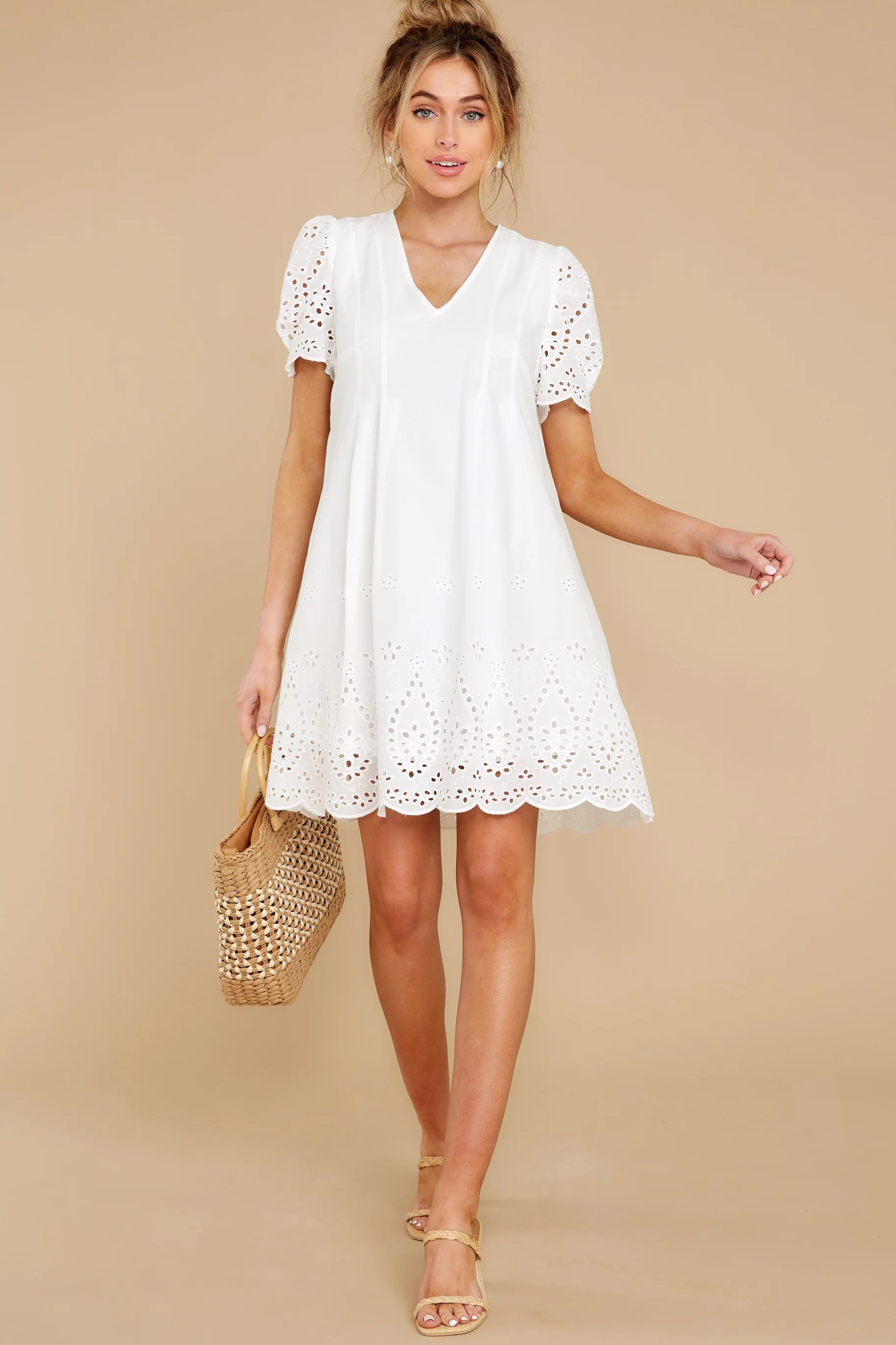 Aura Never Changing White Eyelet Dress | Red Dress 