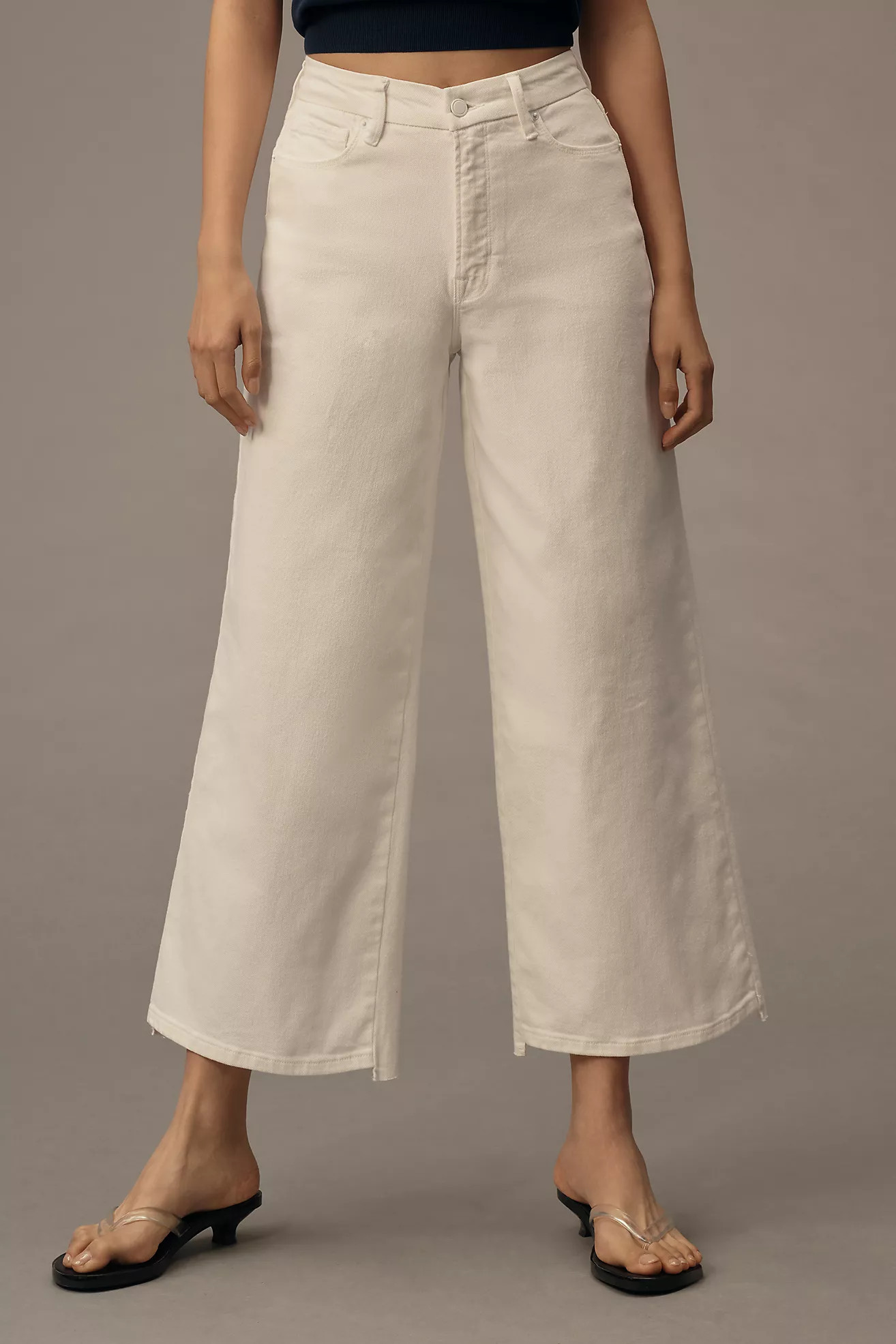 Good American Good Waist High-Rise Cropped Palazzo Jeans | Anthropologie (US)