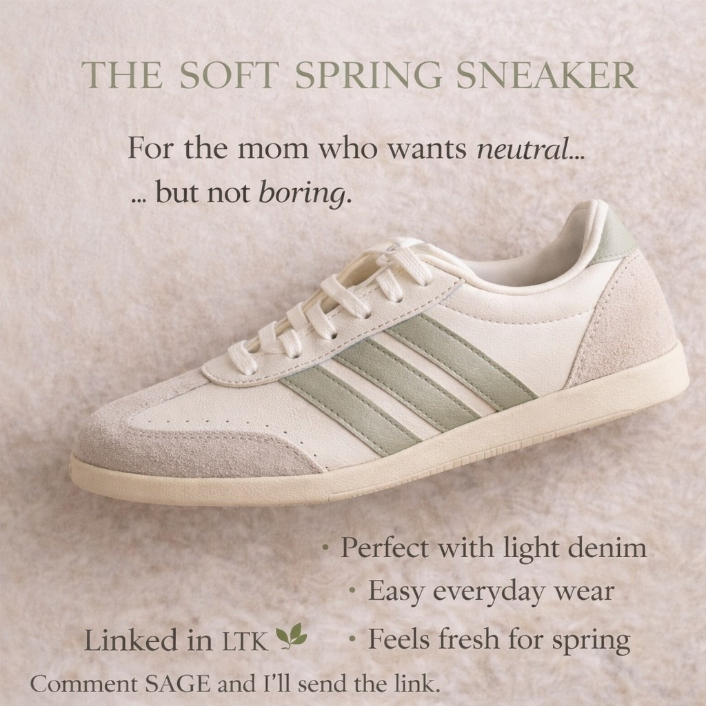 love a neutral… but I don’t love boring.

This pair feels soft and fresh for spring without trying too hard. The sage detail gives just enough color while still matching everything in my closet.

These are the kind of sneakers you can wear with:
• light denim
• casual dresses
• leggings + a cardigan

Comfortable, easy, and true to size.

If you want the link sent straight to you, comment SAGE 🌿
Or it’s linked in my LTK.


#LTKgrwm #LTKmomlife #LTKootd