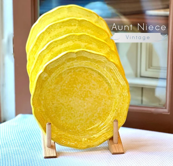 Vintage Yellow Plates Mikasa Country Charm "Cornsilk" vintage dessert salad plates 7.7'' c. 1976 | Etsy (US)