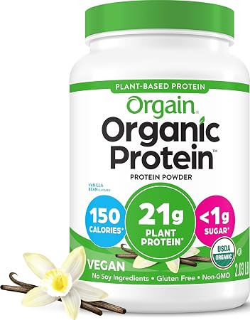 Orgain Organic Vegan Protein Powder, Vanilla Bean - 21g Plant Protein, 6g Prebiotic Fiber, No Lac... | Amazon (US)