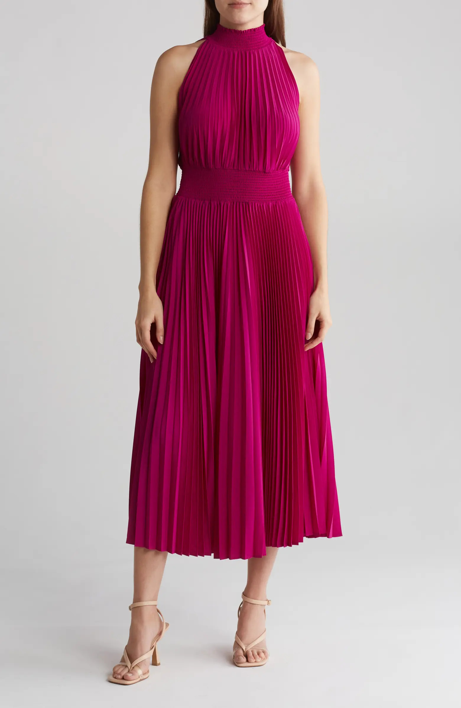 Pleated Midi Dress | Nordstrom Rack