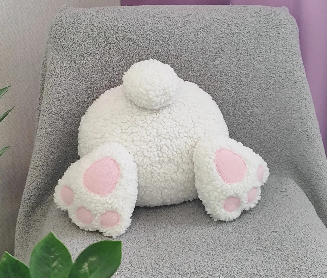 Sherpa Easter decor pillow Bunny butt Rabbit with tail , Easter pillow,bunny butt, soft Sherpa bu... | Etsy (US)