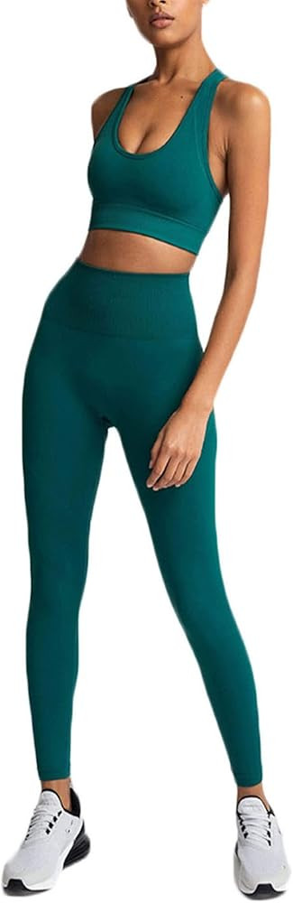 Beaufident Workout Sets for Women Active 2 Piece Seamless Matching High Waist Yoga Set Gym Outfit... | Amazon (US)
