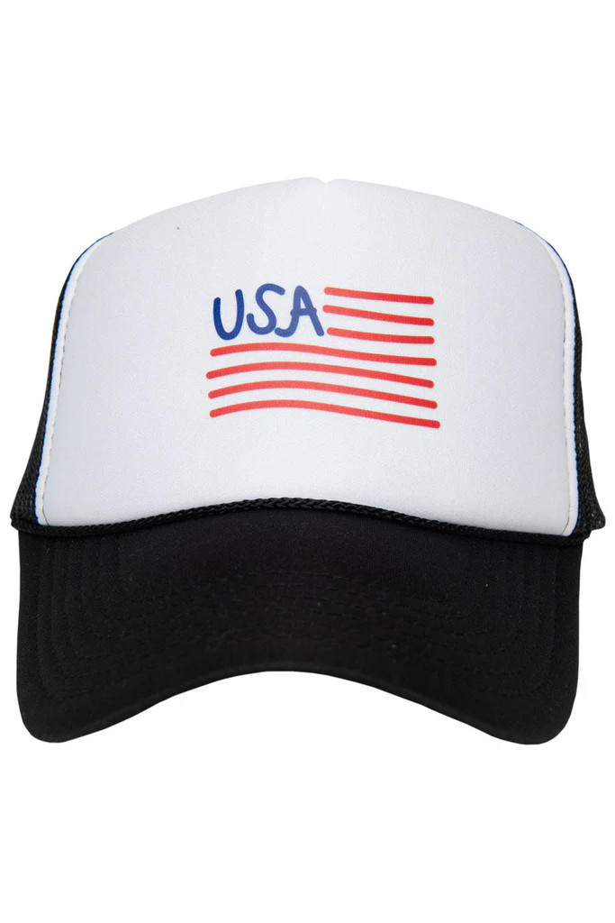 USA Flag Illustration Foam Hat | Katydid.com