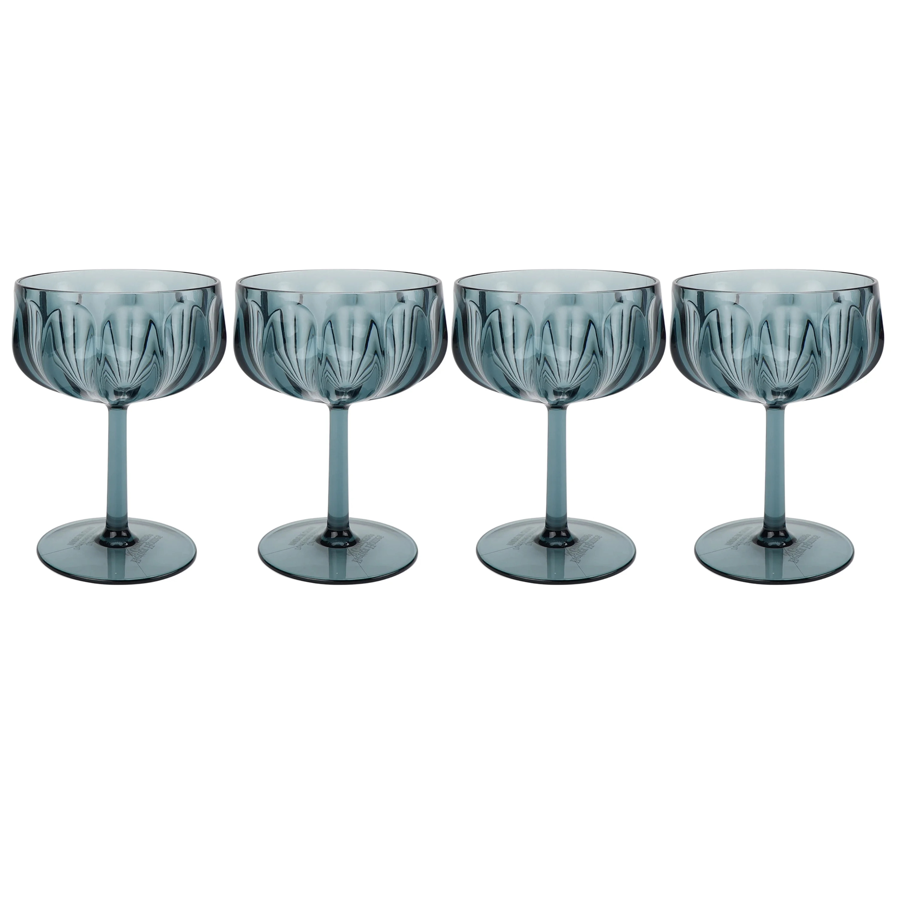 Better Homes & Gardens 4-Piece 13-Ounce Tritan Plastic Coupe Glass Set, Blue | Walmart (US)