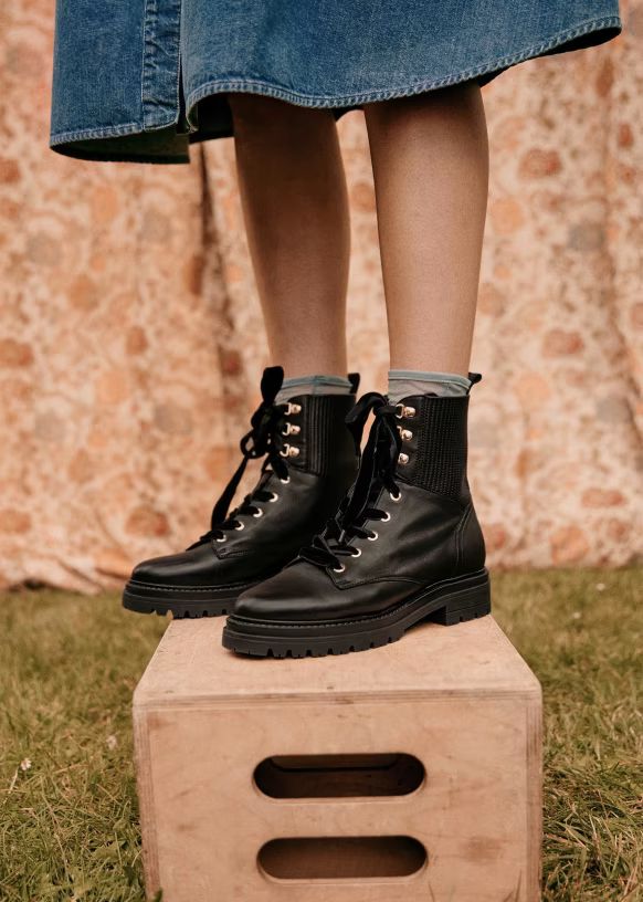 Niels Ankle Boots - Smooth Black - Smooth goatskin leather - Sézane | Sezane Paris