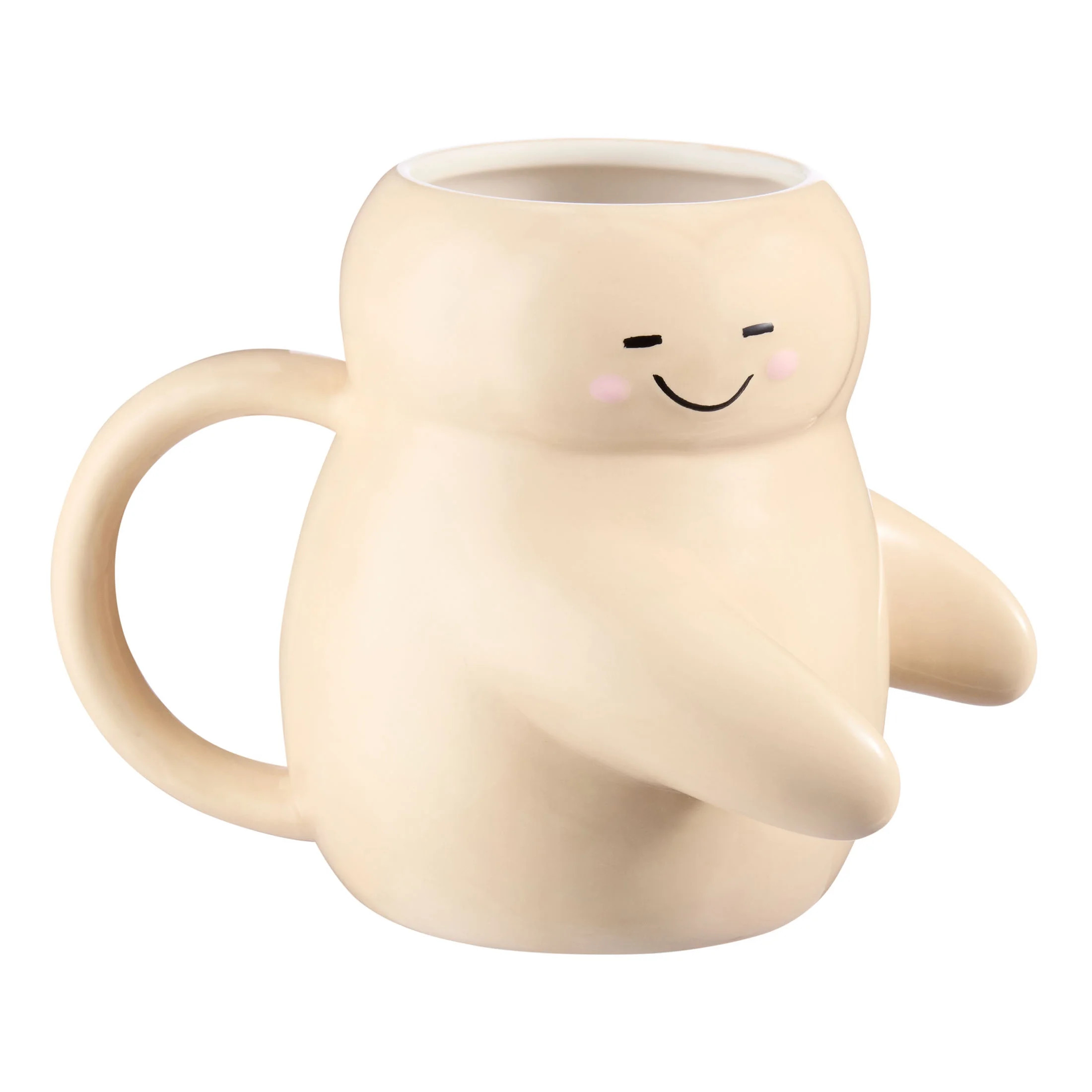 Mainstays 15.55 oz Cream Sculpted Hug Earthenware Mug | Walmart (US)
