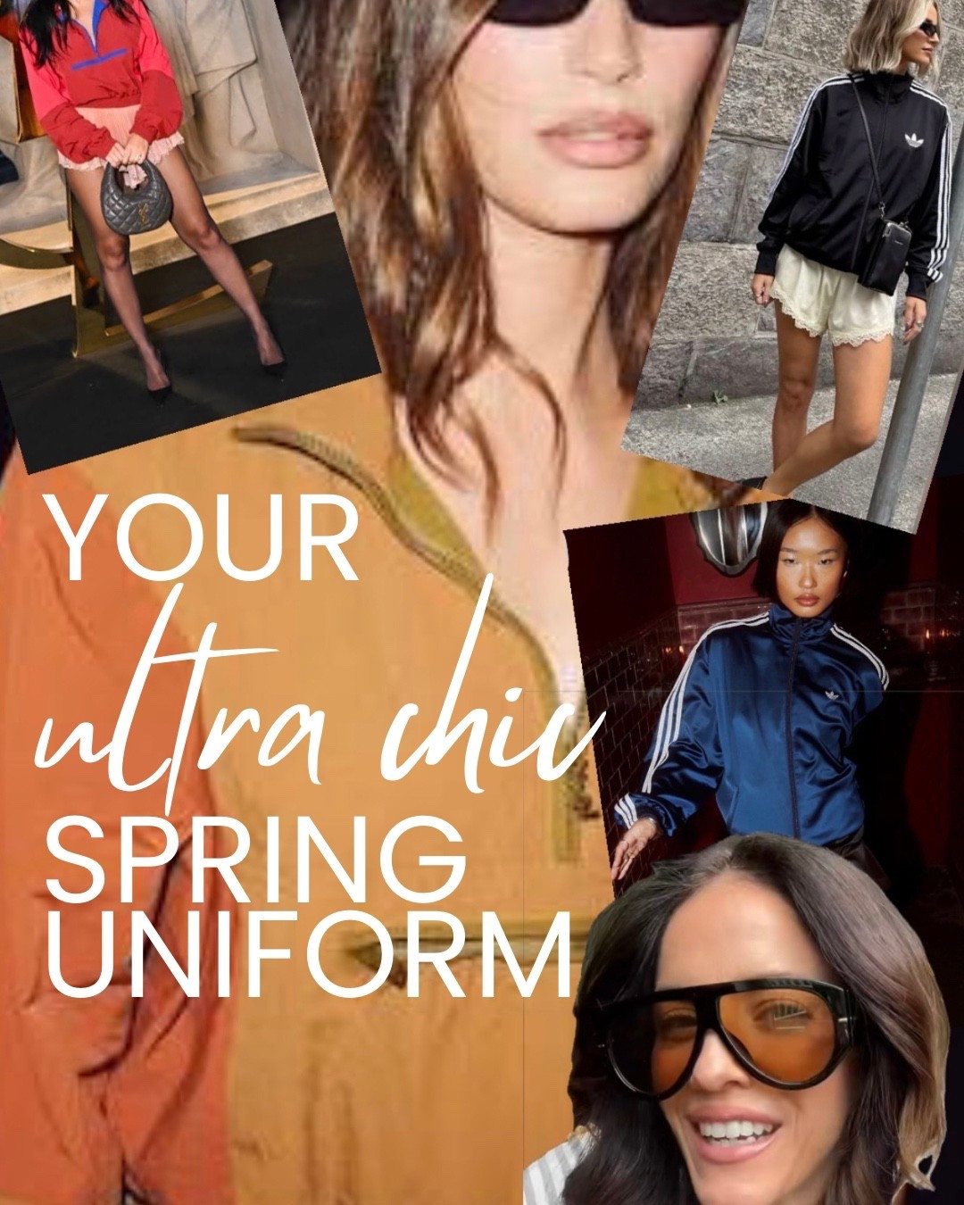 Ultra chic spring uniform! Contrast styling- lace shorts & track jacket.