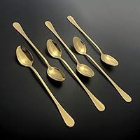 DAOQI Stirring Spoons, Long-Handled Ice Tea Spoon, Ice Cream Spoon, Cocktail Spoon,Gold Coffee Sp... | Amazon (US)