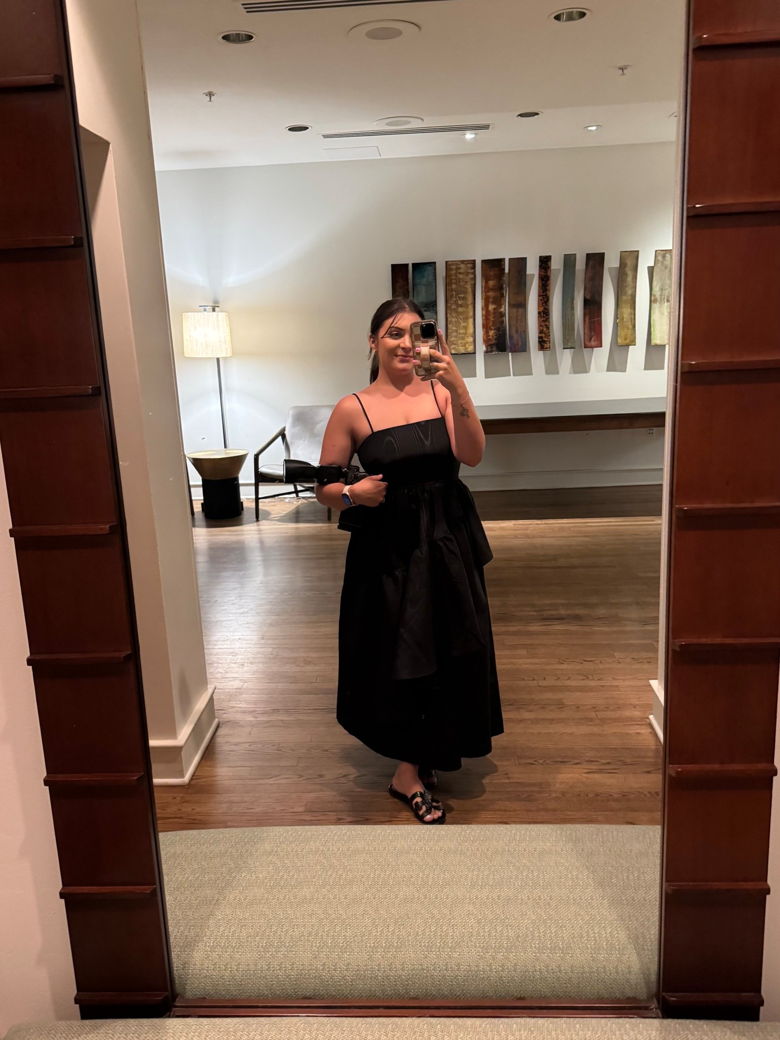Obsessed with this new Kate Spade dress from Target! I wore it last night while shooting a wedding and it was so comfy, and has pockets!!! 

Wearing a size small (typically a medium) 

#blacktiedress #targetdress #targetfind #katespade #blackdress #weddingguest #blacktiewedding 

#LTKWedding #LTKWorkwear