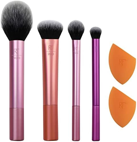 Real Techniques Makeup Brush Set with 2 Sponge Blenders, Multiuse Brushes, For Eyeshadow, Foundat... | Amazon (US)