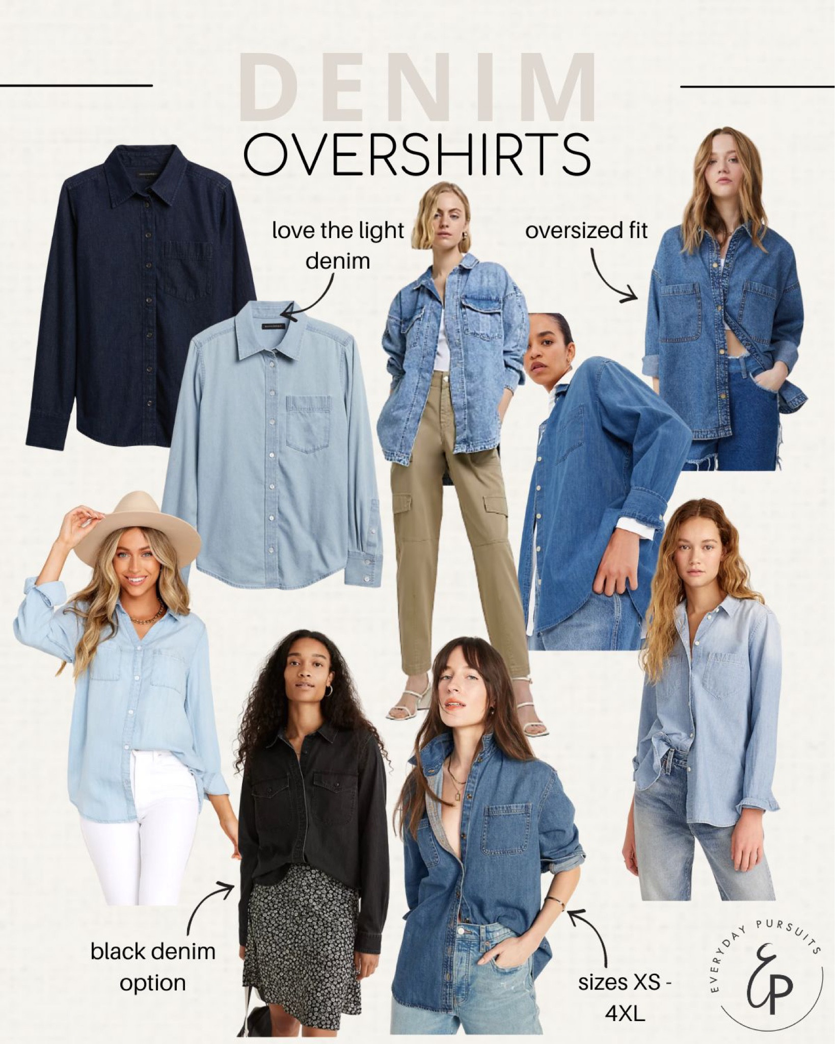 Denim over shirts - denim shackets - shirt jacket - button up tops - button down tops - fall trends 


#LTKSeasonal #LTKstyletip #LTKunder100