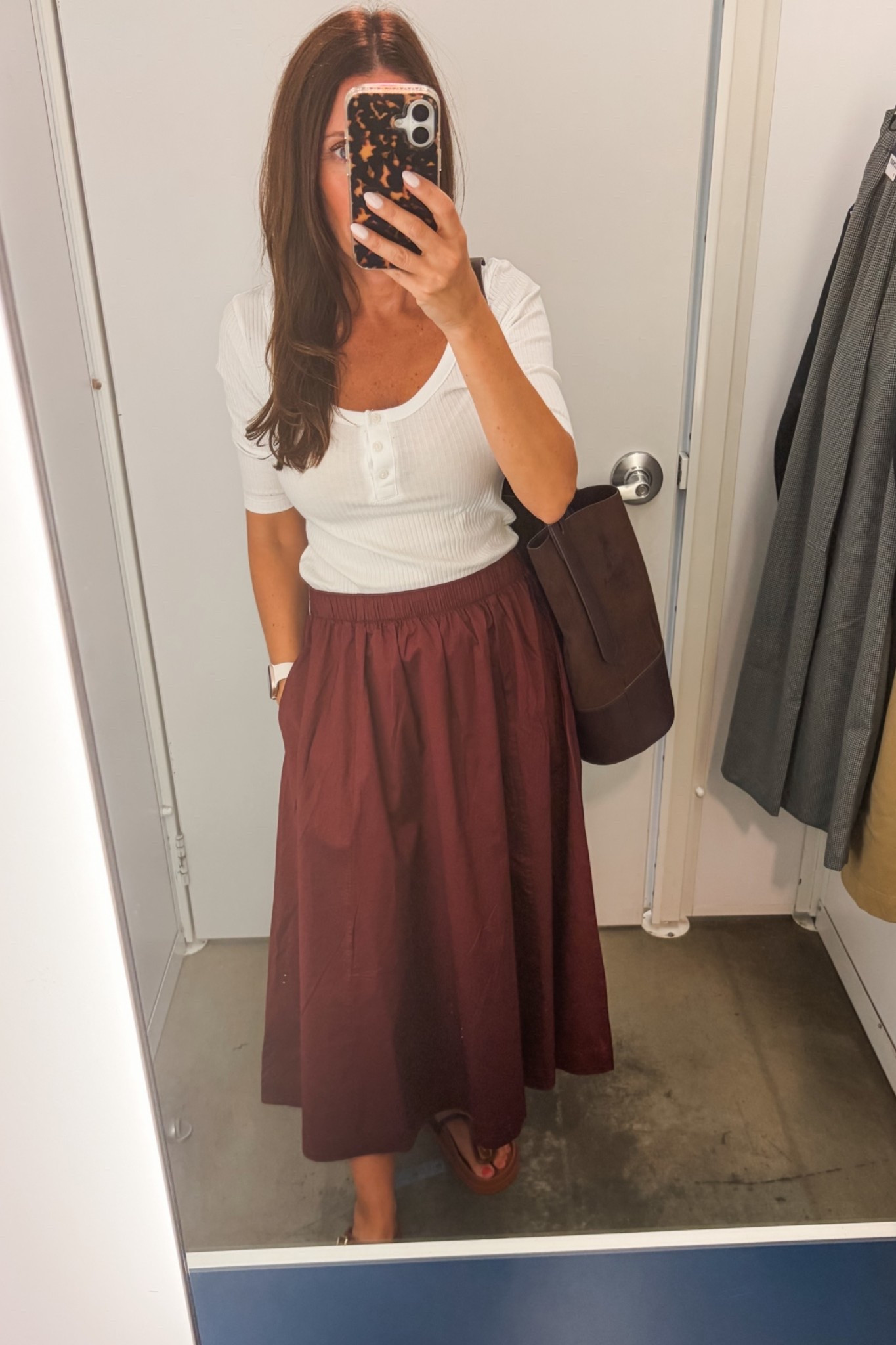 Old Navy Teacher Outfit.  This skirt is so light and airy and in a pretty fall mulberry color.

#LTKWorkwear #LTKSaleAlert #LTKSeasonal