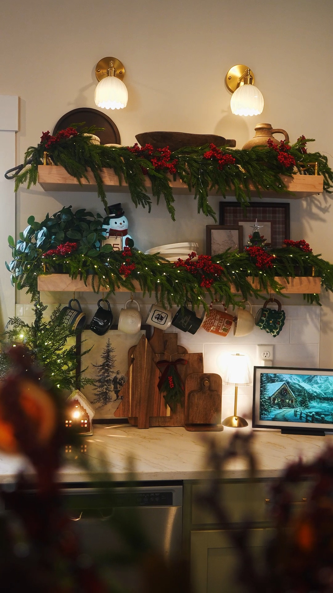 Christmas kitchen shelves ❤️✨🥰

#LTKSeasonal #LTKU #LTKHoliday