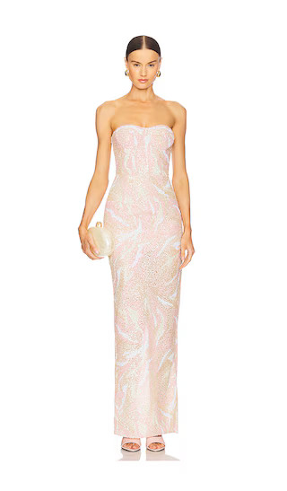Dahlia Strapless Maxi Dress in Blush Multi | Revolve Clothing (Global)