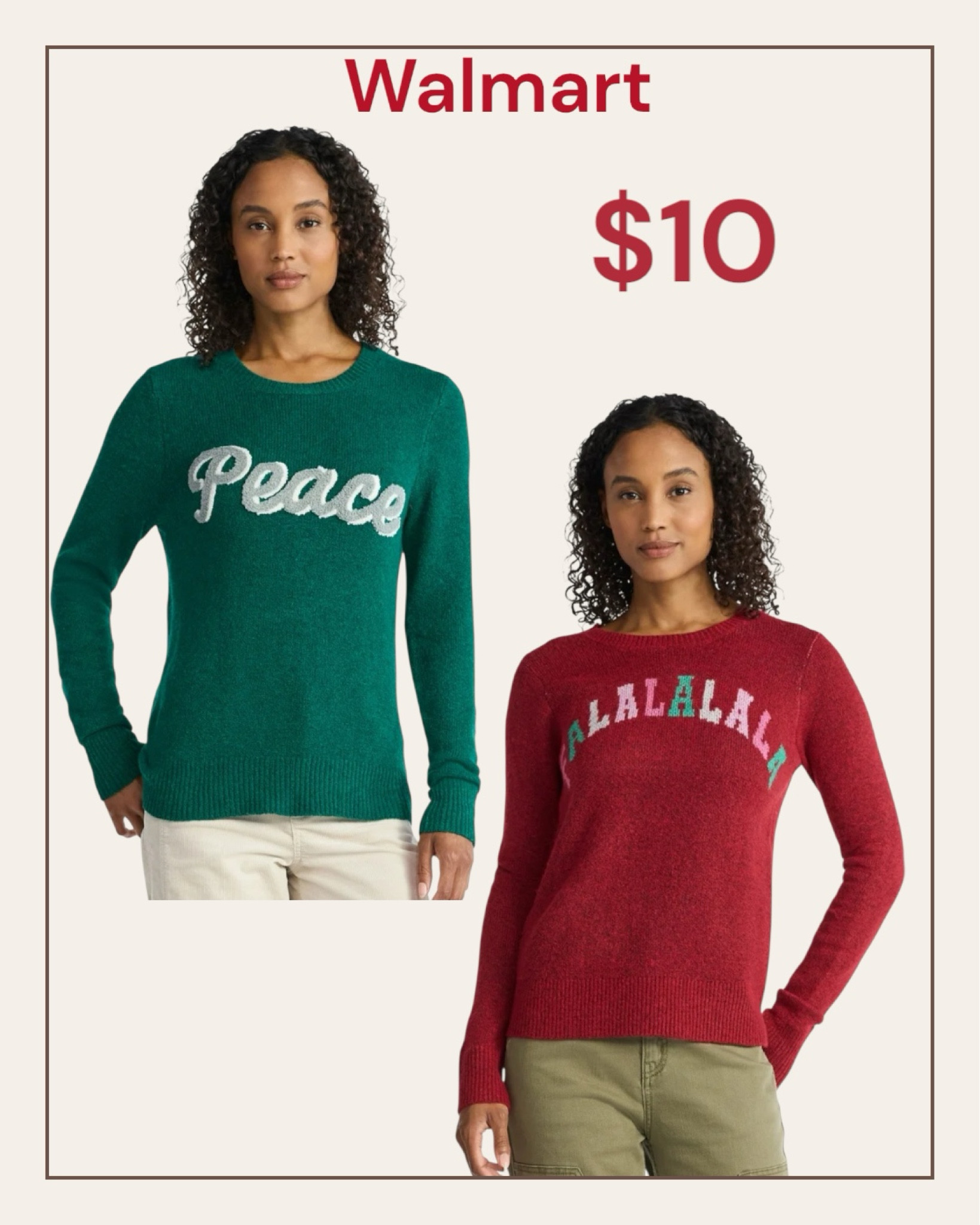 Christmas sweaters on sale at Walmart for $10 super cute. #Walmart.
#Christmassweaters

#LTKHoliday