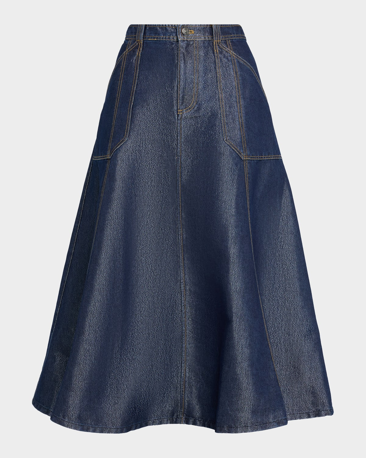 Benji Sparkly Denim Circle Skirt | Neiman Marcus