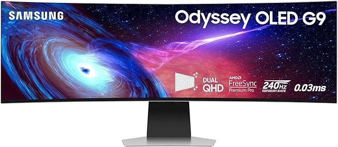SAMSUNG 49" Odyssey G93SC Series OLED Curved Gaming Monitor, 240Hz, 0.03ms, Dual QHD, DisplayHDR ... | Amazon (US)