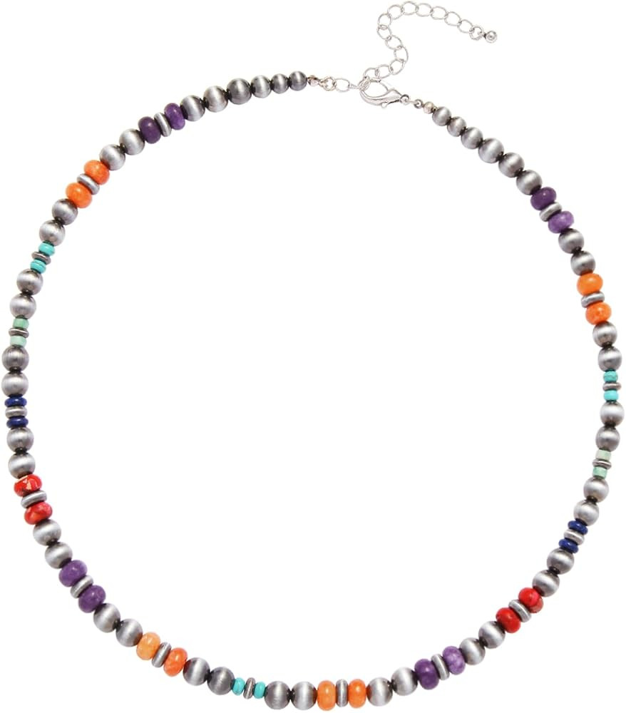 Western Navajo Pearl Turquoise Necklace for Women Native American Jewelry | Amazon (US)