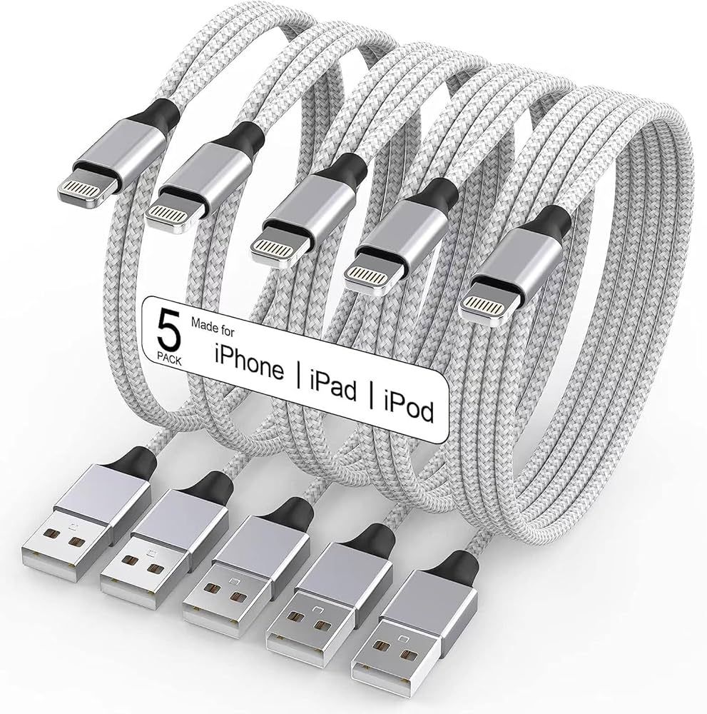 [Apple MFi Certified] iPhone Charger, 5Pack(3/3/6/6/10 FT) Lightning Cable Apple Charging Cable F... | Amazon (US)