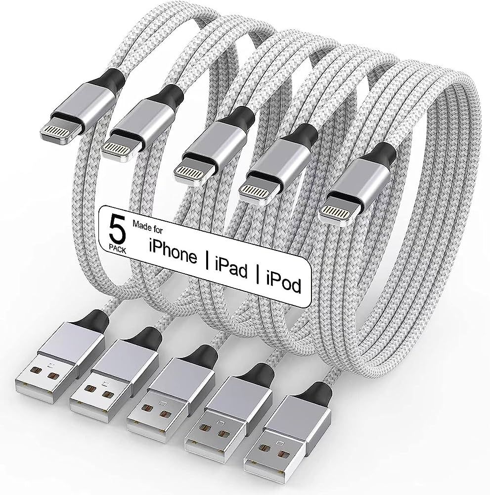 [Apple MFi Certified] iPhone Charger, 5Pack(3/3/6/6/10 FT) Lightning Cable Apple Charging Cable F... | Amazon (US)
