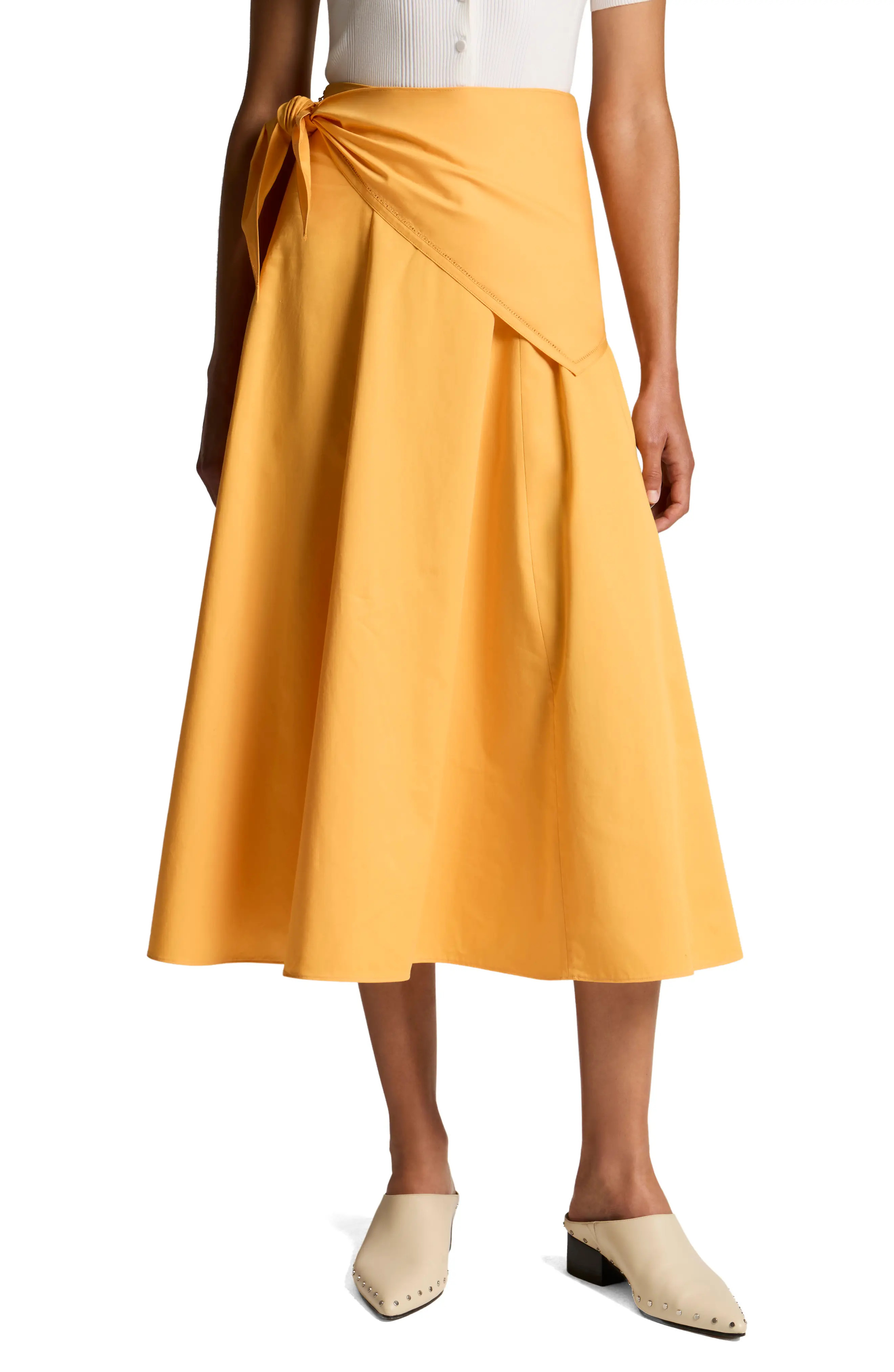 Vince Scarf Tie Midi Skirt in Apricot at Nordstrom, Size 4 | Nordstrom