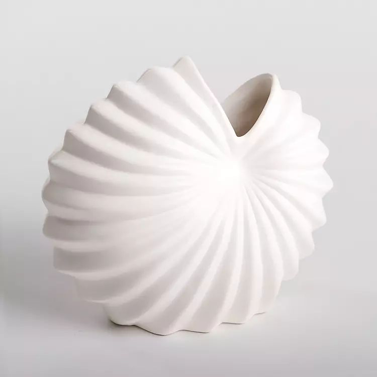 New! White Ceramic Shell Vase | Kirkland's Home