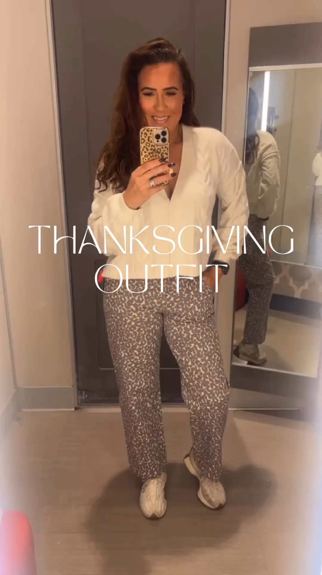 Thanksgiving outfit, casual Thanksgiving outfit, holiday outfit, fall outfits, knit sweater, leopard pants, leopard jeans, leopard trend, neutral sneakers, woven handbag #LaidbackLuxeLife

Which do you like better, the off-white or pewter sweater?

Sweater: S
Jeans: M
Sneakers: Run TTS

Hey Beautiful! Feel free to comment on this post if you have any questions! 🫶🏽

Follow me for more fashion finds, beauty faves, and lifestyle, home decor, sales and more! So glad you’re here!! XO, Karma

#LTKStyleTip #LTKHoliday #LTKFindsUnder50