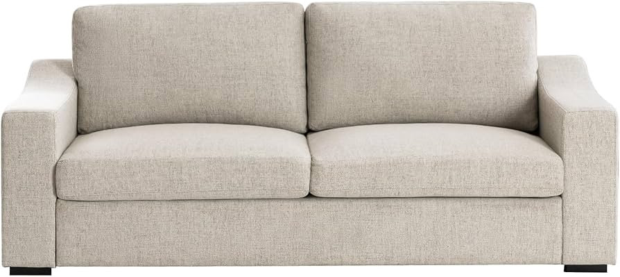 ELUCHANG 83" Modern Sofa Couches for Living Room, 3 Seater Natural Linen Sofa with Extra Deep Sea... | Amazon (US)