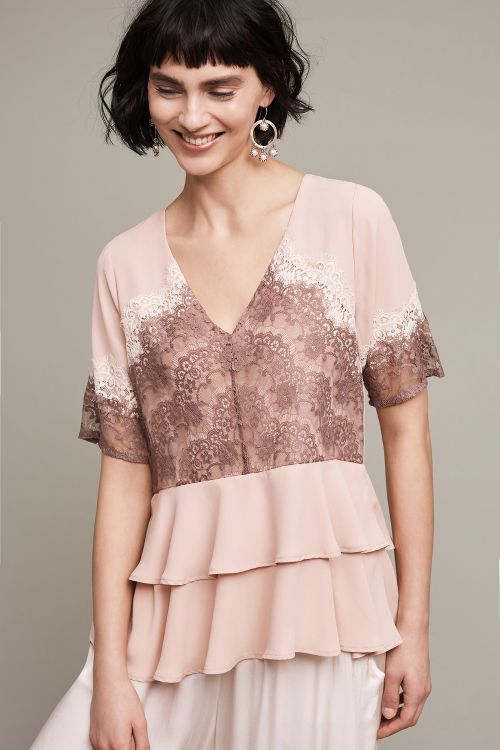 Tiered Lace Blouse | Anthropologie (US)