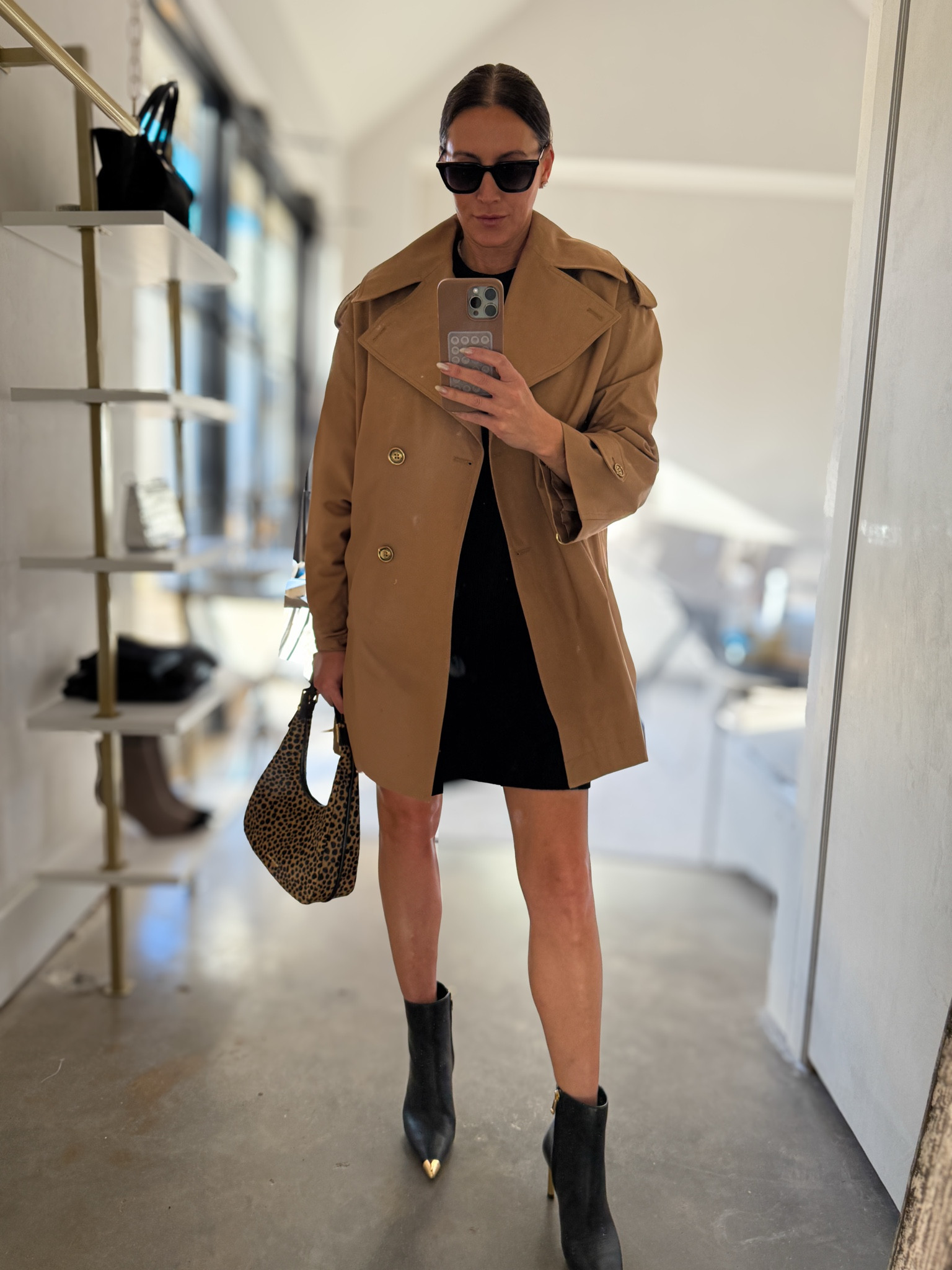 Winter outfit idea. Sweater dress, trench coat, boots, cheetah bag

@michaelkors #mkpartner #michaelkors

#LTKStyleTip #LTKShoeCrush #LTKItBag