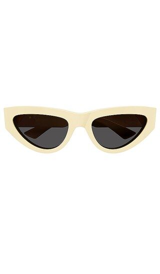 New Triangle Acetate Cat Eye Sunglasses in Yellow Butter & Grey | Revolve Clothing (Global)