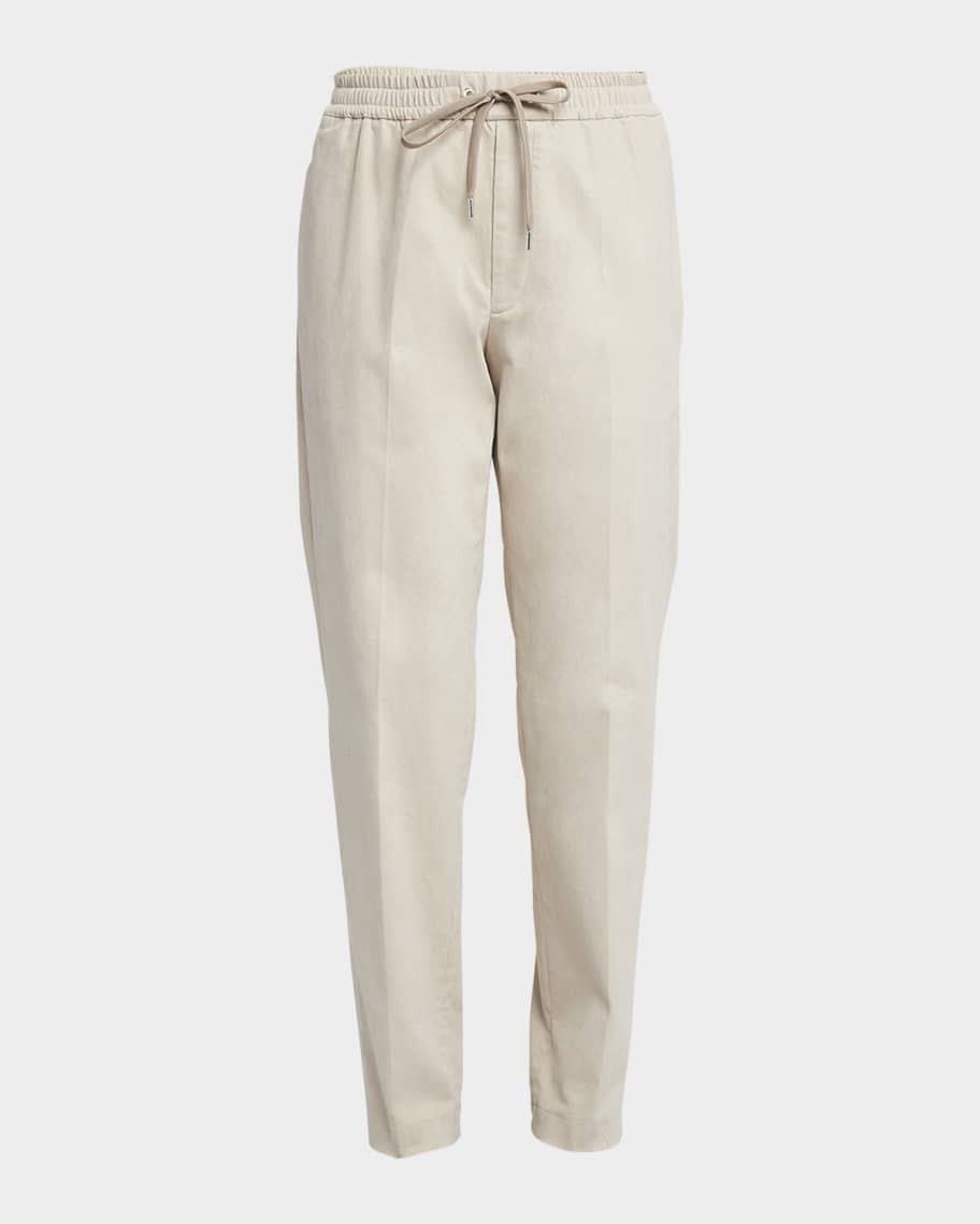 Moncler Men's Polished Cotton Drawstring Trousers | Neiman Marcus