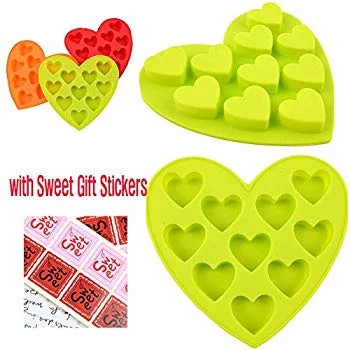 Heart Silicone Mold and Hand Made Paper Gift Stickers Set for Food Cake Chocolate Cookie Candy Jello | Walmart (US)