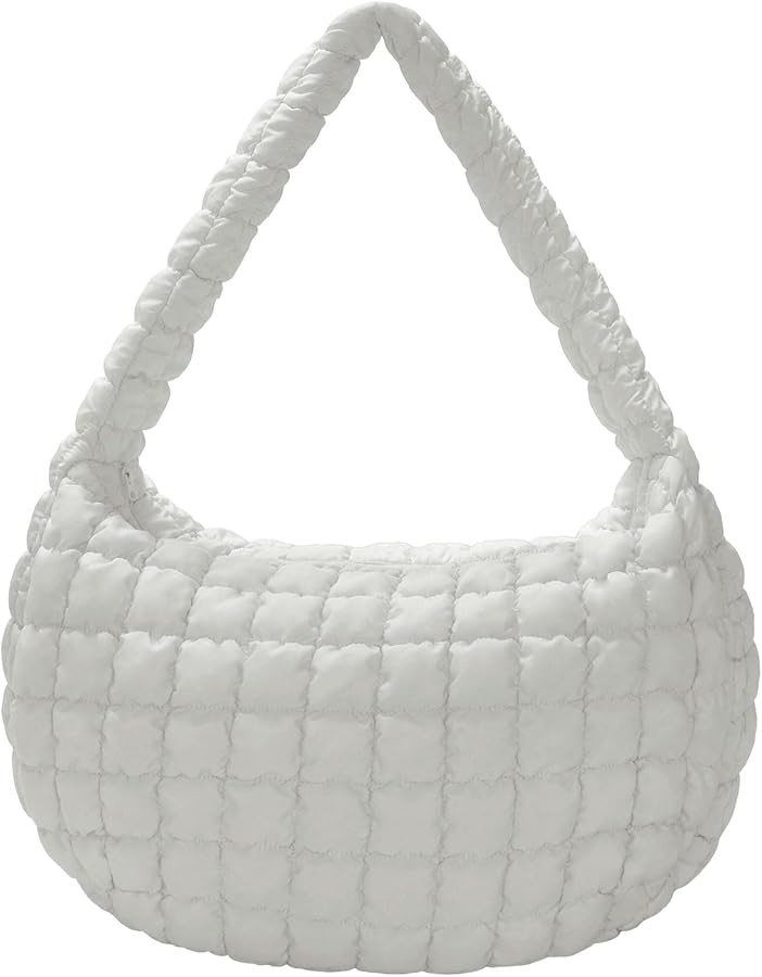 Quilted Puffer Tote Bag for Women Carryall Shoulder Bag Lightweight Nylon Puffy Hobo Bag for Dail... | Amazon (US)