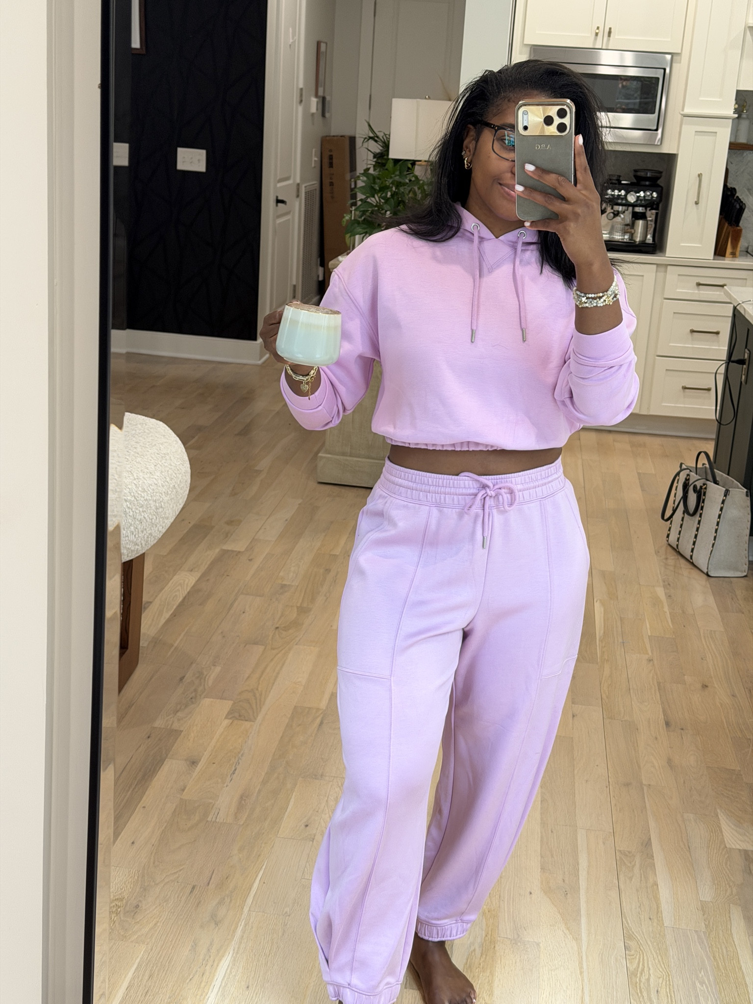 Effortless outfit formula that always works = Matching Set
top: X Small
pants: Medium 

 