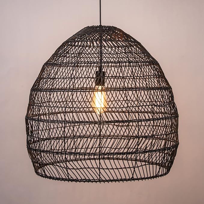 Arturesthome Ceiling Chandelier for Kitchen, Rattan Woven Basket Pendant Light Shades, Handmade H... | Amazon (US)