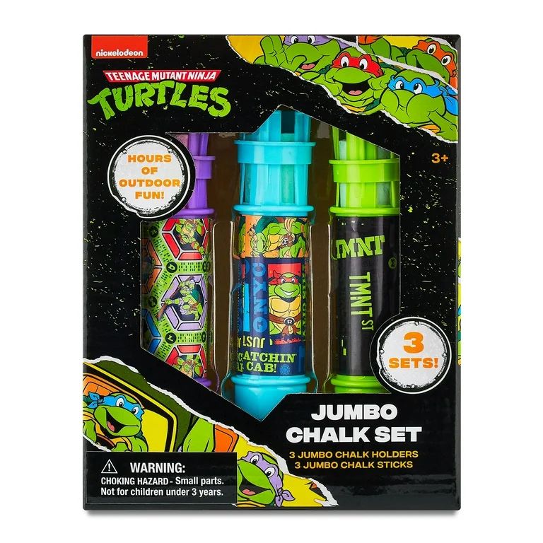 Teenage Mutant Ninja Turtles Jumbo Chalk Set, Includes 3 Chalk Holders, Multi-Color - Walmart.com | Walmart (US)
