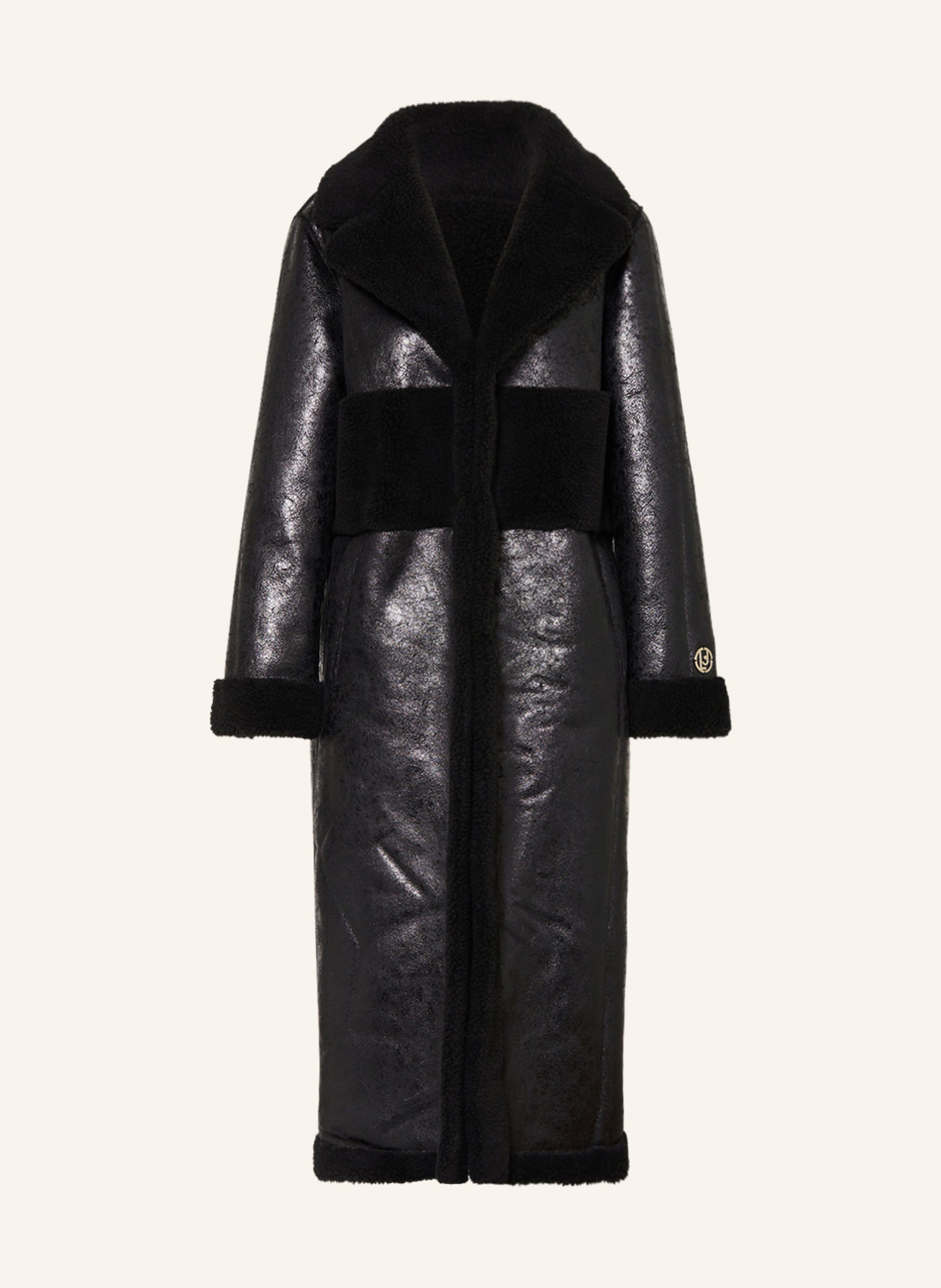 Mantel in Lederoptik mit Teddyfell | Breuninger (DACH)