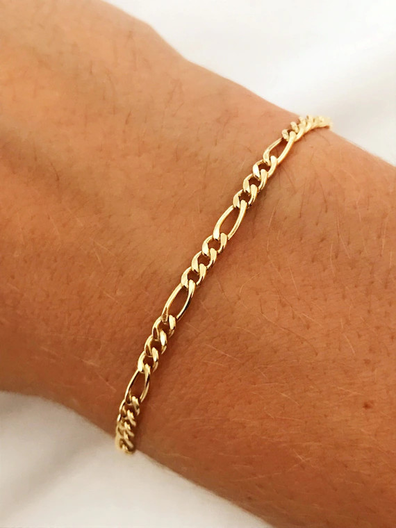 Gold Filled Figaro Bracelet Gold Layering Bracelet Gold | Etsy | Etsy (US)