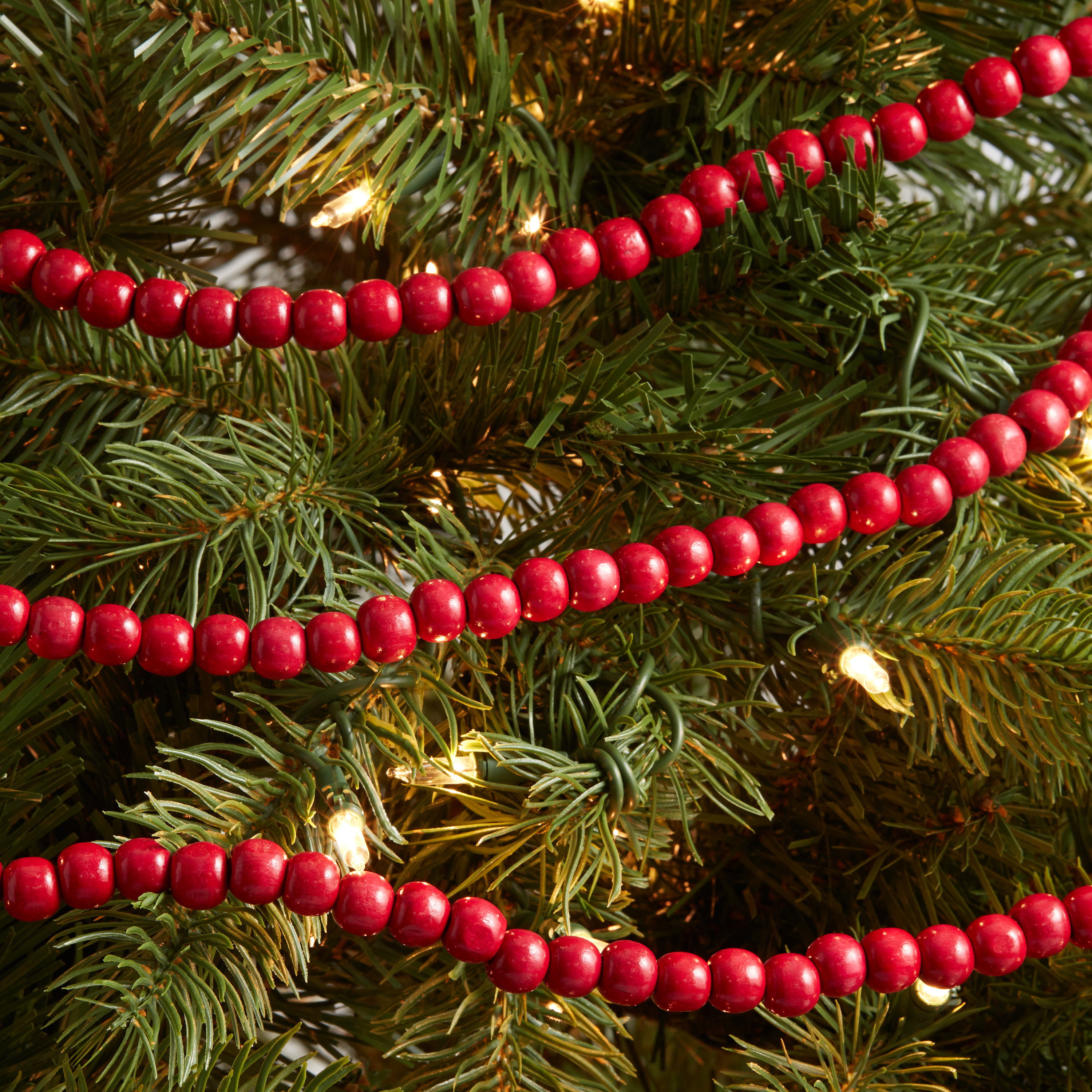 Red Wood Bead Cranberry Garland | World Market