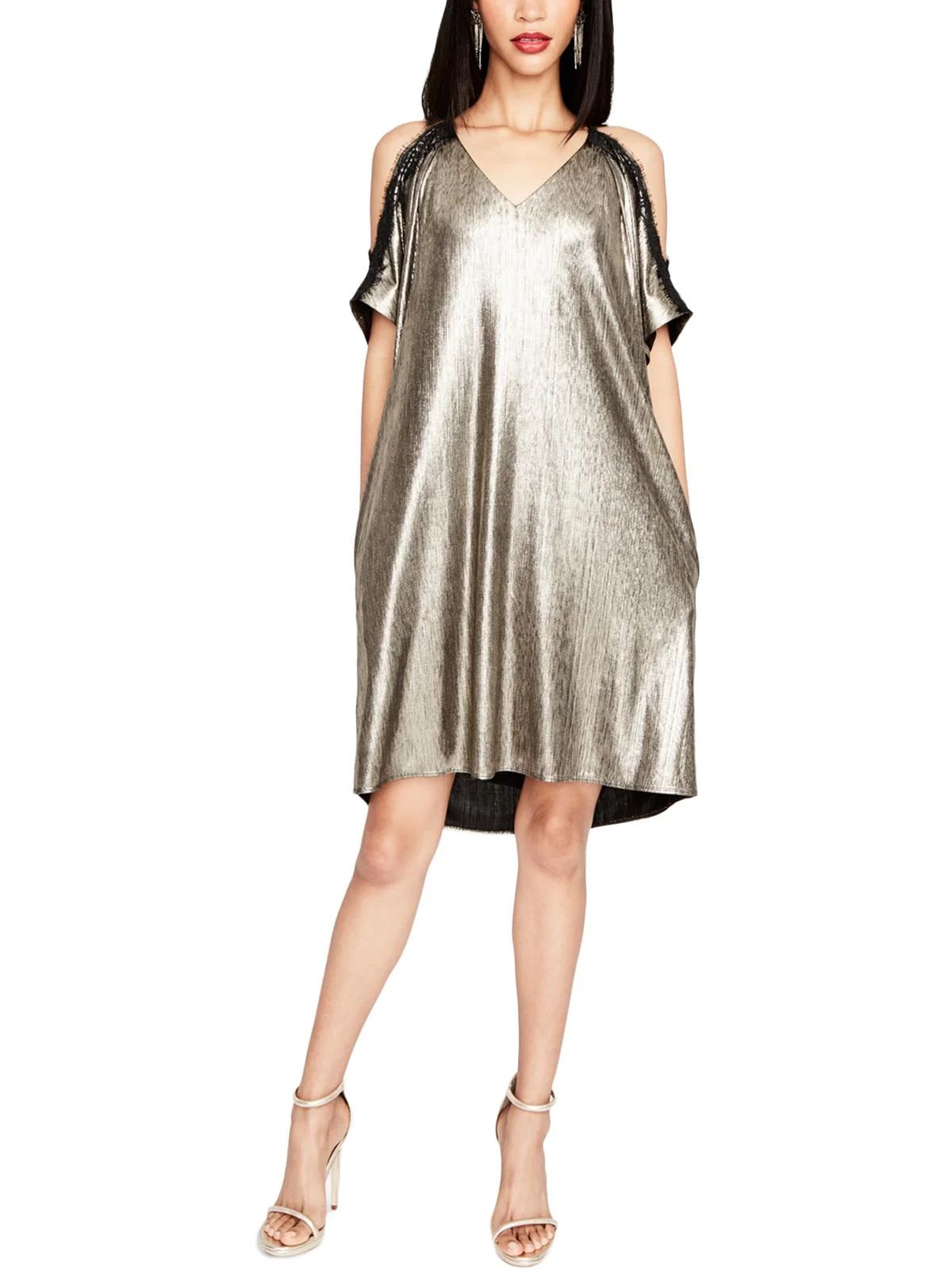Rachel Rachel Roy Womens Metallic Cold Shoulder Party Dress Gold S | Walmart (US)