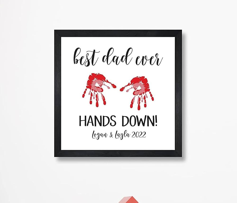 Christmas gift for Dad-Best Dad Ever Hands Down Sign customized gift for Christmas Father-persona... | Amazon (US)